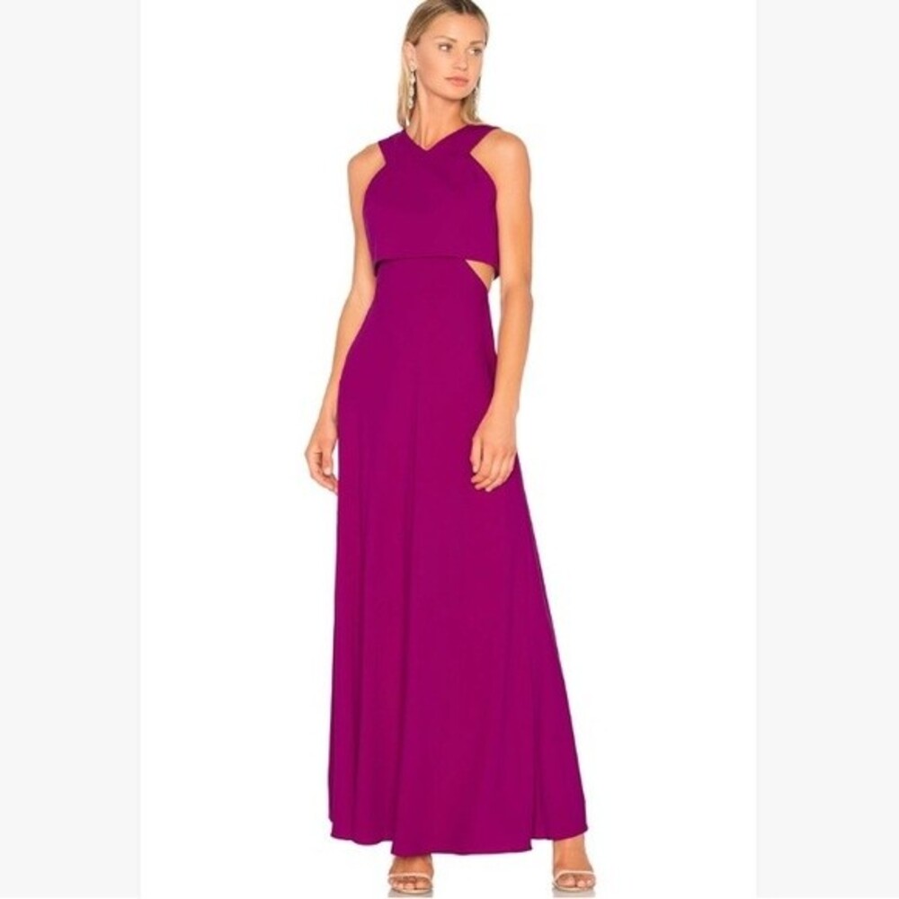 Jill Stuart violet fuchsia cutout sleeveless maxi formal dress